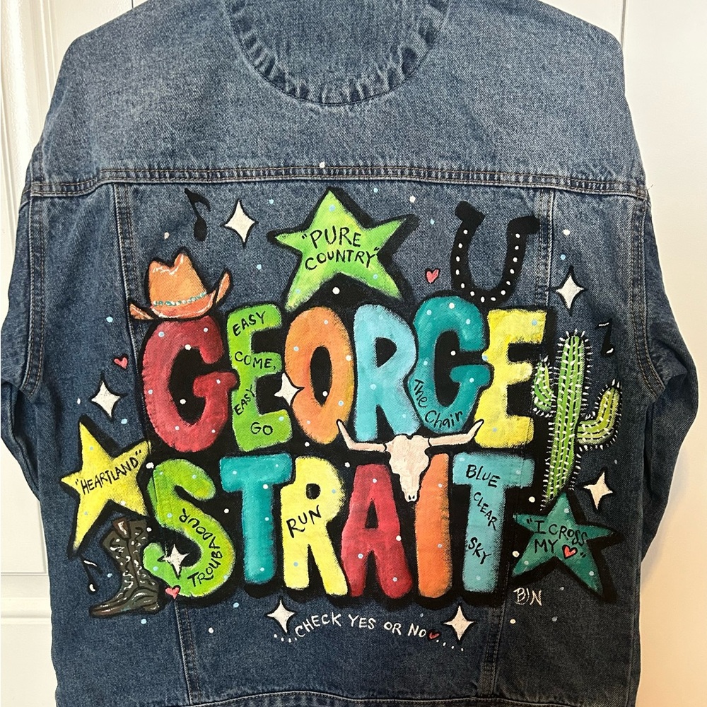 Custom Order George Strait Jean jacket - Picture 2 of 6
